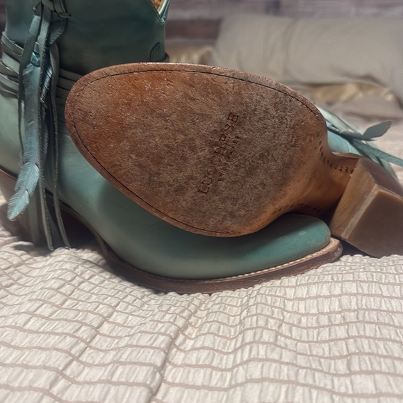 Turquoise Lucchese bootie 3 inch heel. - Picture 4 of 4